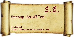 Stromp Balázs névjegykártya